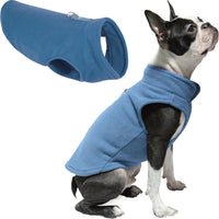 Gooby Fleece Vest Dog Sweater - Blue, X-Small - Warm Pullover Fleece Dog Jacket with O-Ring Leash - Winter Small Dog Sweater Coat - Cold Weather Dog Clothes for Small Dogs Boy or Girl X-Small (Around 4-lb)