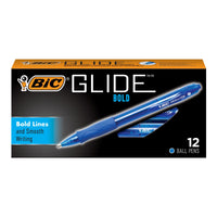 BIC Atlantis Velocity Bold Retractable Ball Pen, Bold Point (1.6mm), Blue, 12-Count, Rubber Grip for Comfortable Writing 12 Count (Pack of 1)