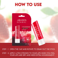 Jovees Herbal Strawberry High Gloss Lip Balm For Soft, Glossy And Supple Lips | 24 Hour Hydration | Rejuvenates Dark, Pigmented, Dry, Chapped And Discoloration Lips- 5g