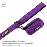 Voyager Dog Harness Dual Leash Attachment No-Pull Control Adjustable Soft but Strong Pet Harness for Medium and Large Dogs with 3M Reflective Technology - Harness Leash Set (Purple Lattice), M M (Chest: 20 - 25