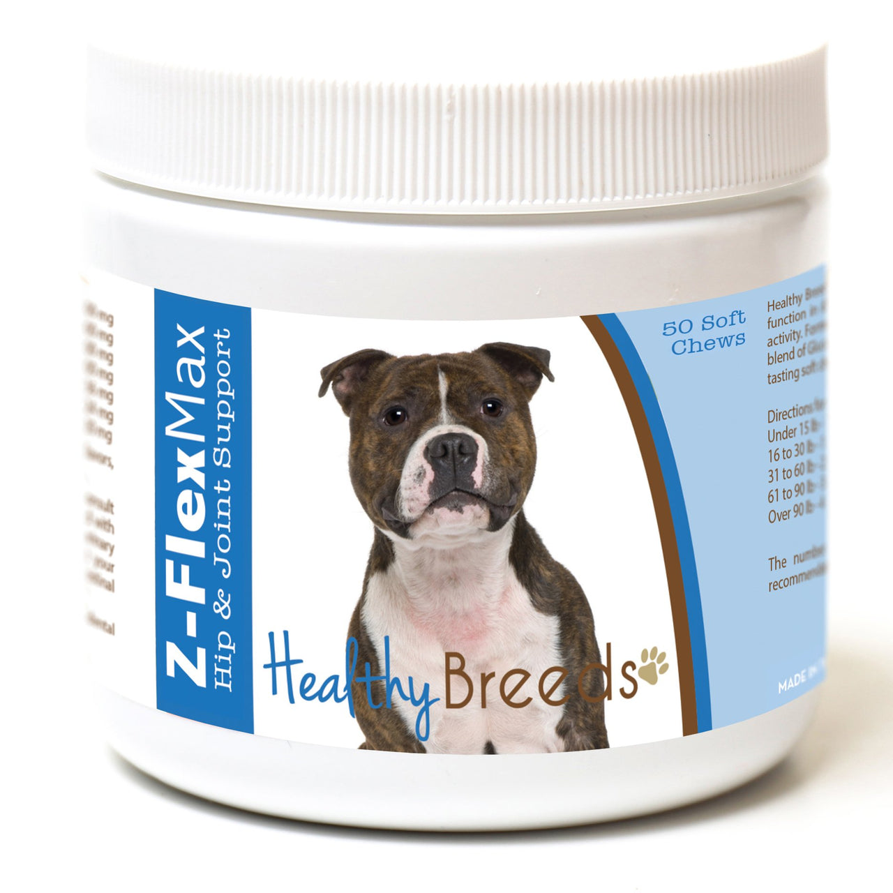 Healthy Breeds Staffordshire Bull Terrier Z-Flex Max Hip and Joint Soft Chews 50 Count