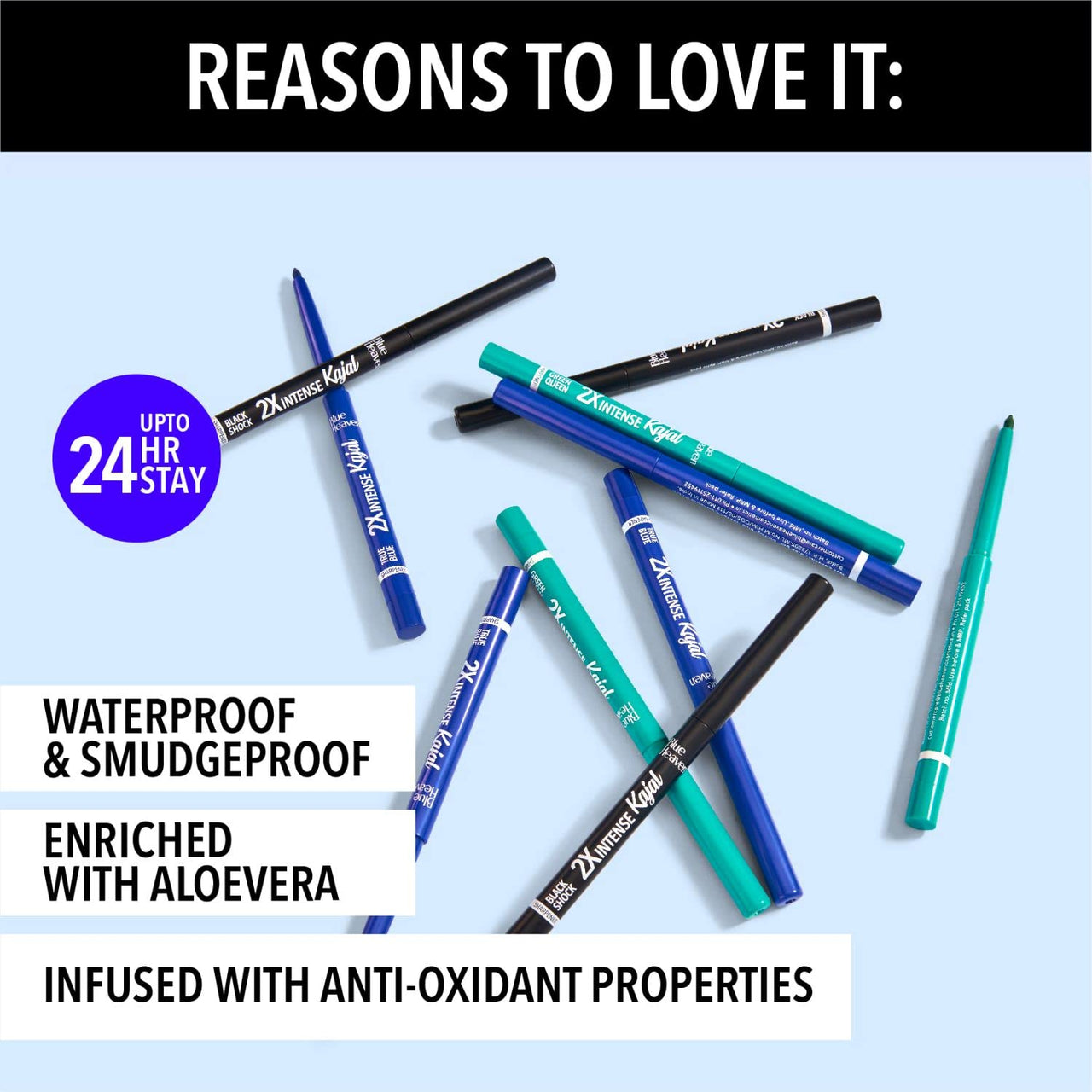 Blue Heaven Artisto Eyebrow Enhancer Pencil & Styler, Honey Brown,0.30g & Blue Heaven Soft Kajal Eyeliner, Blue, 0.31g
