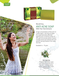 Vaadi Herbals Becalming Tea Tree Soap Anti Acne Therapy, 75g x 6