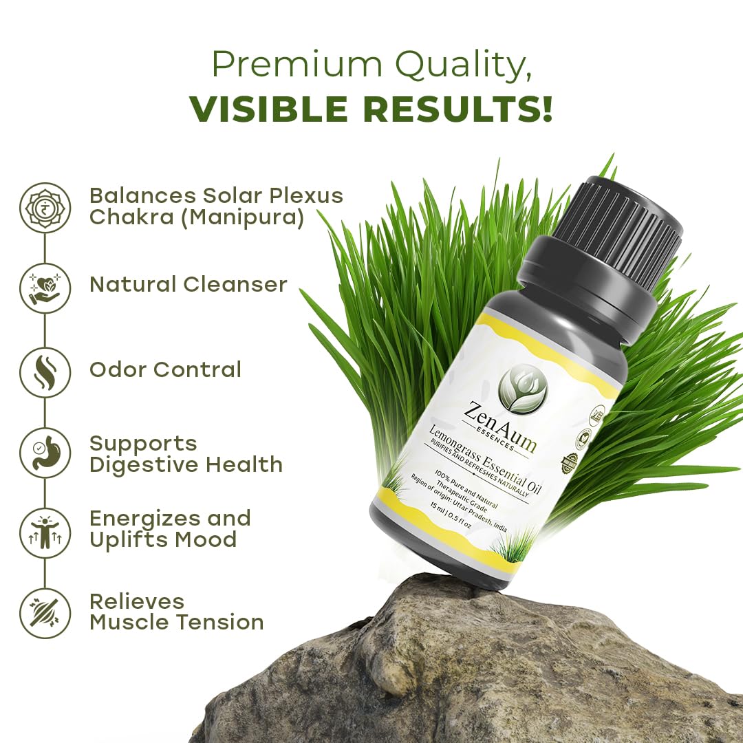 ZenAum Essences Mind, Body & Soul Ritual Set | 100% Pure Rosemary, Lavender & Lemongrass Essential Oils Pack of 3 (15ml Each) | Clear Mind, Calm Mood & Fresh Energy | Diffuser, Skincare & Wellness Use | GMP, IFRA, ISO Certified