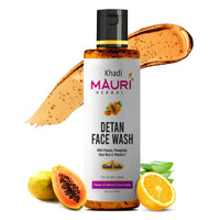Khadi Mauri Herbal Detan Face Wash | Anti Tan Ingredients for Glowing Skin, Fights Pigmentation & Uneven Skin Tone | Ideal for Men & Women | 100 ml