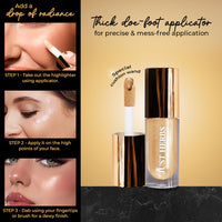 Just Herbs Glaze Silver Nectar Ultra Radiance | Ultra Shimmery Shine | Long Stay | Mess Free | Dewy Finish with Shea Butter and Aloe Vera Liquid Highlighter | All Skin Types | For Women 6g