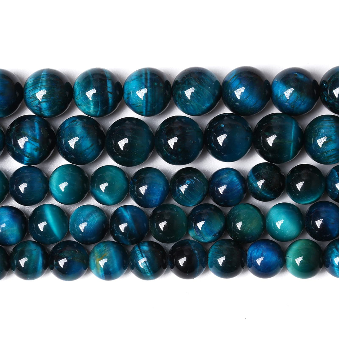 Blue Tiger Eye Gemstone Loose Beads Natural Round Crystal Energy Stone Healing Power for Jewelry Making 6mm 61-63pcs 1 Strand 15" (Blue Tiger Eye, 6mm) Blue Tiger eye