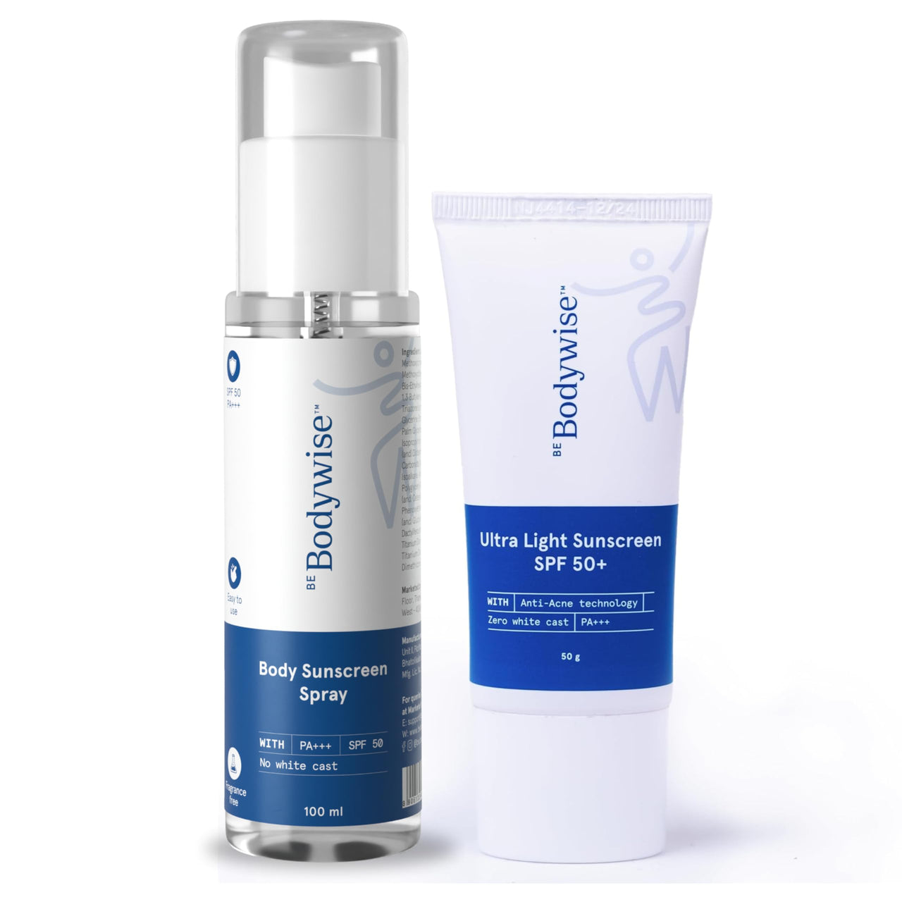 Be Bodywise Sunscreen Duo for Face & Body | For Complete Sun Protection | With Superior Suncare Tech Suncat DE & Sunone-J | Non-Comedogenic, Sweat & Water Resistant