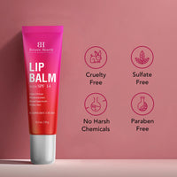 Botanic Hearth Raspberry SPF Lip Balm with Transparent Shine for Dark, Dry, Chapped Lips with Jojoba Oil, Vitamin E & Allantoin | Lip Care Balm for Women & Men | SPF Sun Protection | 10g
