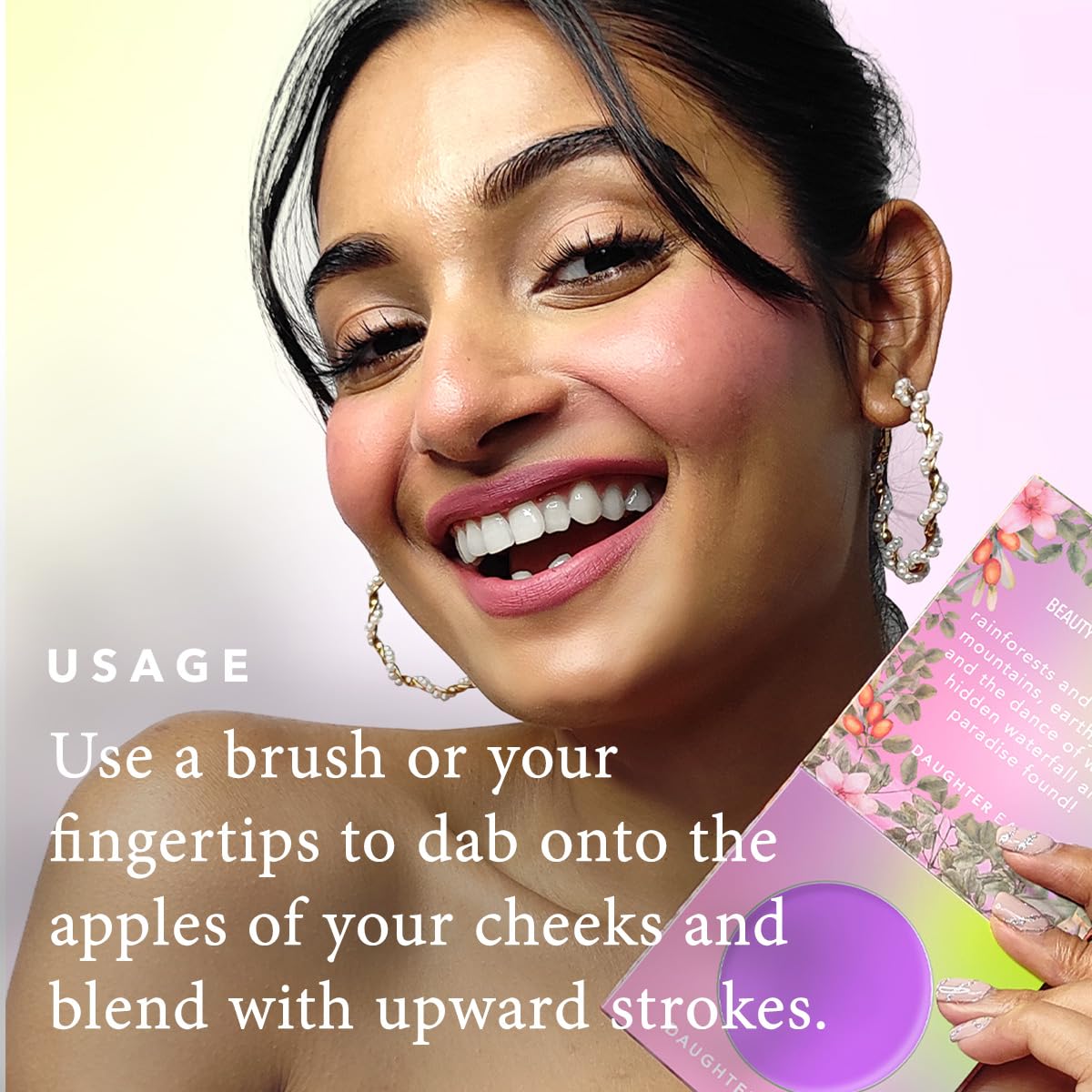 DAUGHTER EARTH Purple Blush With Java Plum + Vitamin E | Vegan Plant Based With UV Protection | Long Lasting Easy To Blend Weightless Texture Feels Silky & Smooth | For All Skin Tones | 4.5 gm