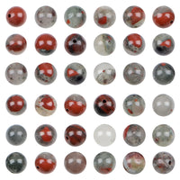Bymitel 210pcs Natural Crystal Beads Stone Gemstone Round Energy Healing Loose Beads with Stretch Cord for Jewelry Making Bracelets Anklets (Bloodstone, 4mm 210pcs) Bloodstone
