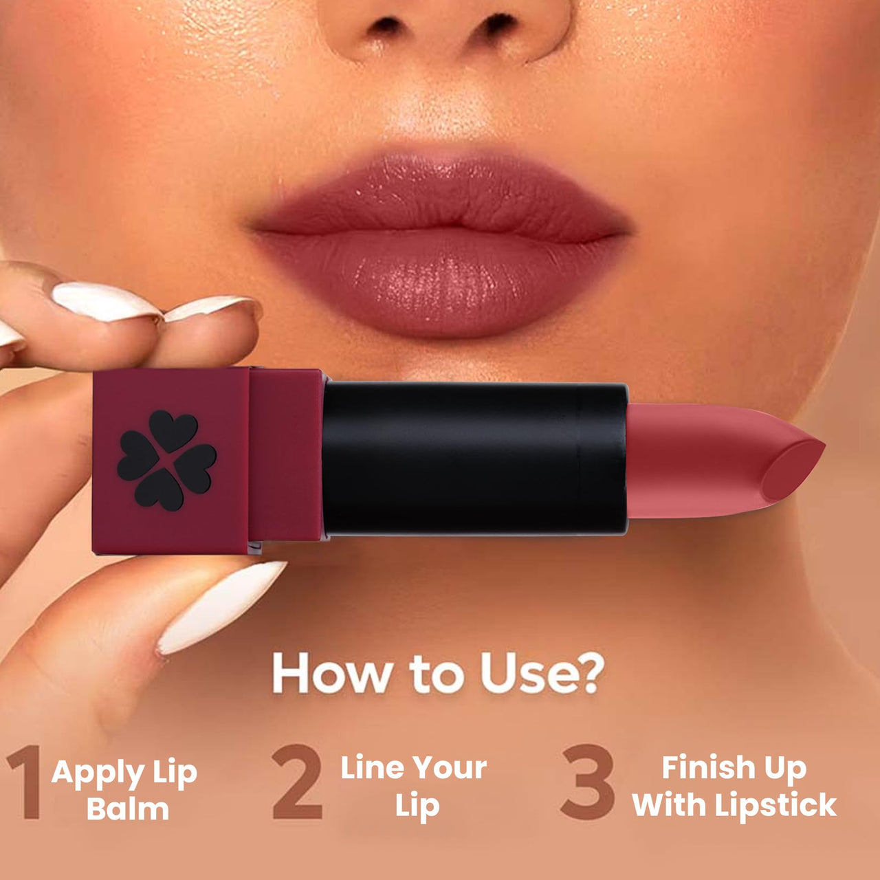 Shryoan Powder Matte Lipstick with Moisturizing and Hydrating Formula | For Every Day Use (3.2g) (Shade-09)
