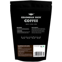 COLOMBIAN BREW COFFEE Arabica Espresso Filter Coffee Powder Bag, Roast & Ground Strong, 100G