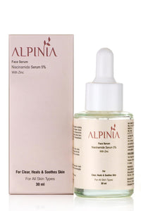 ALPINIA 5% Niacinamide + Zinc Face Serum | Clear glowing Skin Solution for All Skin Types | Heals, Soothes & Restores | Day & Night Serum For Dry & Sensitive Skin | For Men & Women | 30ml