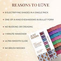 Just Herbs 8 In 1 Herbal Metallic stick-Shimmery Finish - 12Gm& 8 In 1 Herbal Metallic stick-Shimmer Finish - 12Gm (Herbi -Wore) Combo, Multicolor