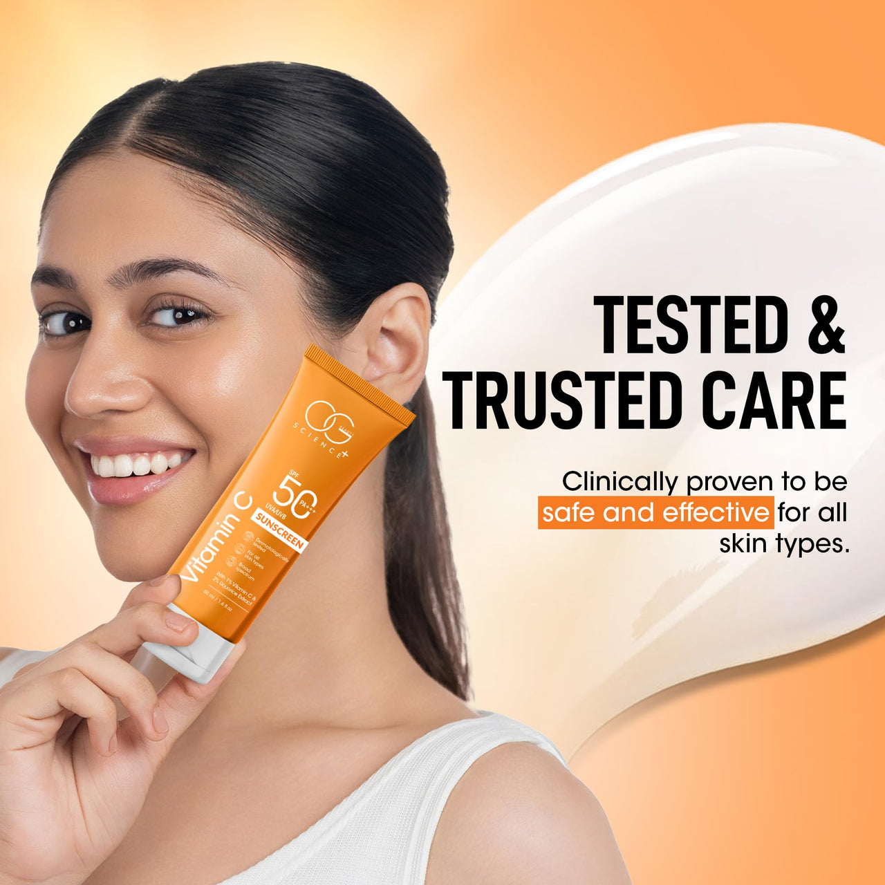 OG BEAUTY SCIENCE SPF 50 PA+++ Sunscreen | 1% Vitamin C & Liquorice for Radiant Skin | Broad Spectrum UV Protection | Hydrating & Fast-Absorbing | 50ml