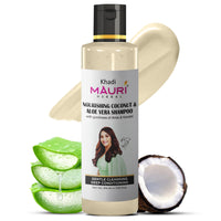 Khadi Mauri Herbal Nourishing Coconut & Aloe Vera Shampoo | Prevents Hairfall, Boosts Shine | Ideal for Men & Women | Sles & Paraben Free | 210 ml