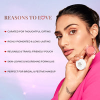 Just Herbs All in 1 Glam Kit Travel Frindly Gifting Pouch for Women (Lip & Cheeck Tint, Liquid Lipstick, Nail Paint, Eyeliner)