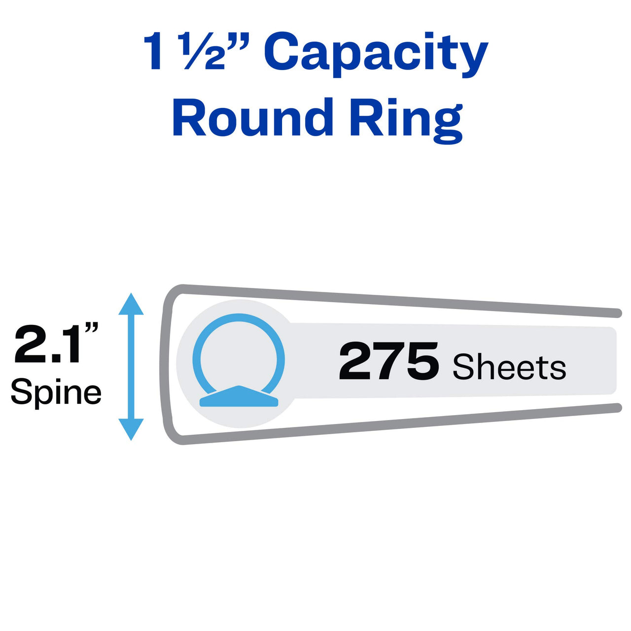 Avery Economy View 3 Ring Binder, 1.5" Round Rings, 1 White Binder (05726) 1.5" 1 Pack
