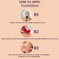 Glam21 Color Match BB Foundation SPF15 I Dual Purpose of Foundation & Sunscreen Blemish-free Glow | Non-cakey Daily Use | Non-greasy & Lightweight | Long-lasting Radiant Makeover| 30gm - 03 Light Medium