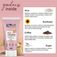 Globus Naturals Rice Ceramide Revival Face Cream, Enriched with Sunflower & Coffee, Ayurvedic Formula, Paraben Free, Gentle & Mild, Suitable For All Skin Types, 50 gm (Pack of 5)