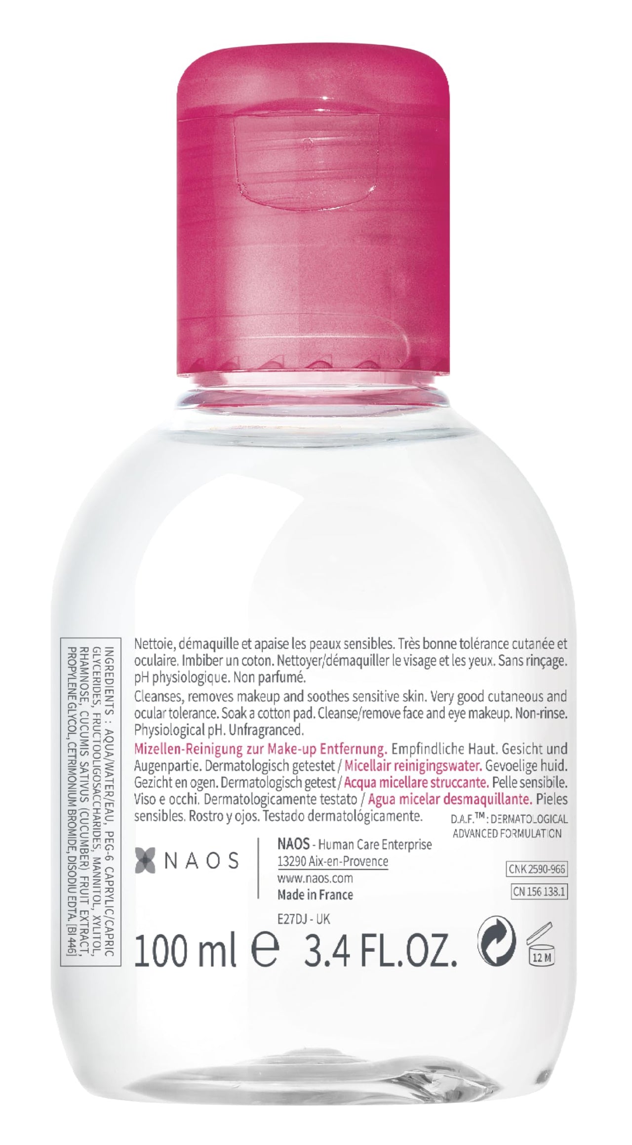 Bioderma Sensibio H2O Daily Soothing Cleanser, Make up Pollution & Impurities Remover Face Eyes Sensitive skin, 100ml