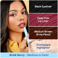 Tint Cosmetics 4Play 4 in 1 Make Up Brush & Pronto Pink 4 in 1 Waterproof Makeup Pen, For Multipurpose Travel Friendly & Easy to Use (Pack of 2)