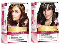 L'OREAL PARIS Permanent Hair Colour, Excellence Crème, 4.25 Aishwarya'S Brown & Permanent Hair Colour, Excellence Crème, 3 Natural Darkest Brown
