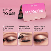 Swiss Beauty Major One Eyeshadow Palette with 21 Highly blendable shades | Blend of Mattes, Metallics and Shimmers | Multicolor, 20gm