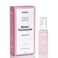 Solved Labs 10% Niacinamide Pink Serum Jelly | Hydrating with Vitamin B12| Reduces Dark Spots | Anti-Inflammatory, Sensitive & Acne-Prone Skin | Reduces pigmentation | Men & Women | 45 ml