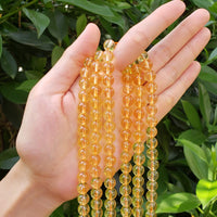1 Strand Adabele Natural Citrine Yellow Crystal Healing Gemstone 8mm Round Loose Stone Beads (44-47pcs Total) for Jewelry Making GH2-8 8mm (1 Strand) Citrine Crystal