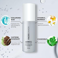 FACESCANADA Ultime Pro Natural Finish Makeup Fixer 50 Ml And Faces Canada Peaches N Cream Tinted Moisturizer - Light 01, 35 G