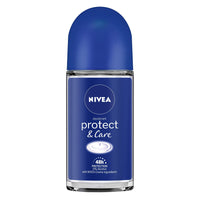 Nivea Deodorant Roll On, Protect & Care for Unisex, 50ml And Deodorant Roll-on, Whitening Smooth Skin for Unisex, 50ml