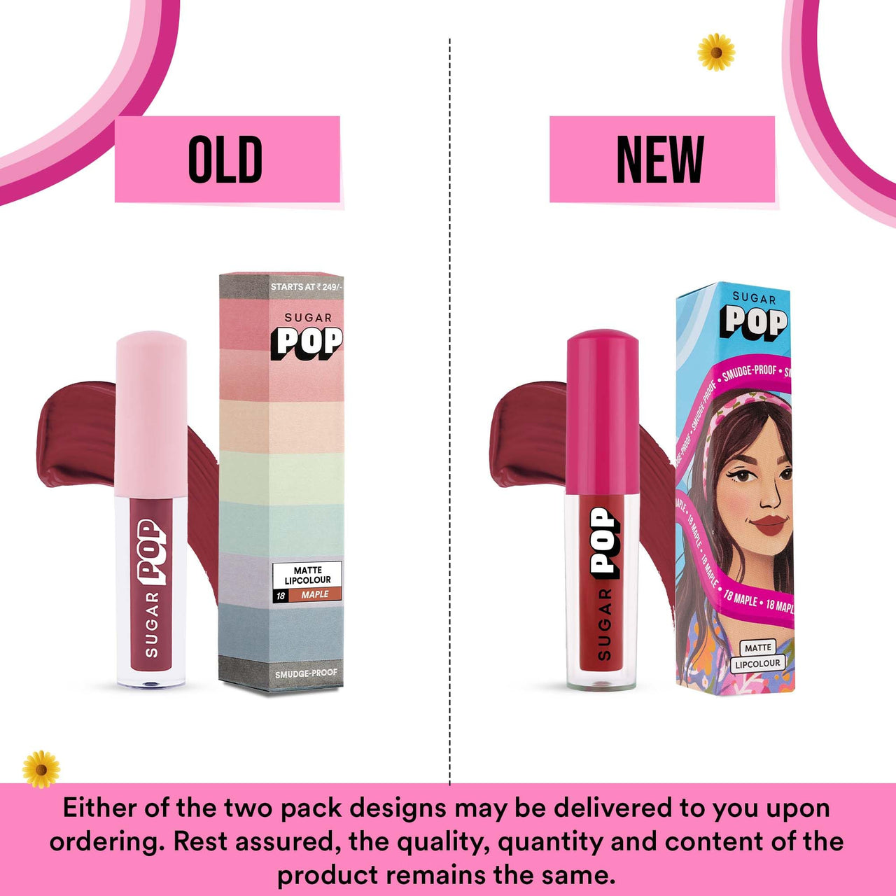 SUGAR POP Matte Lipcolour | Lasts Upto 8 hrs l Nude Lipstick for Women l Vitamin E Infused | Non-Drying, Smudge Proof, Long Lasting | 1.6ml - 18 Maple