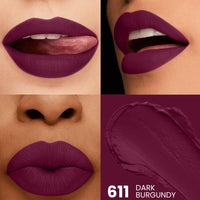 Seven Seas HD Intense Matte Lipstick | Non-Transfer | Lipstick For Women (611-Dark Gurgundy, 3.5G)