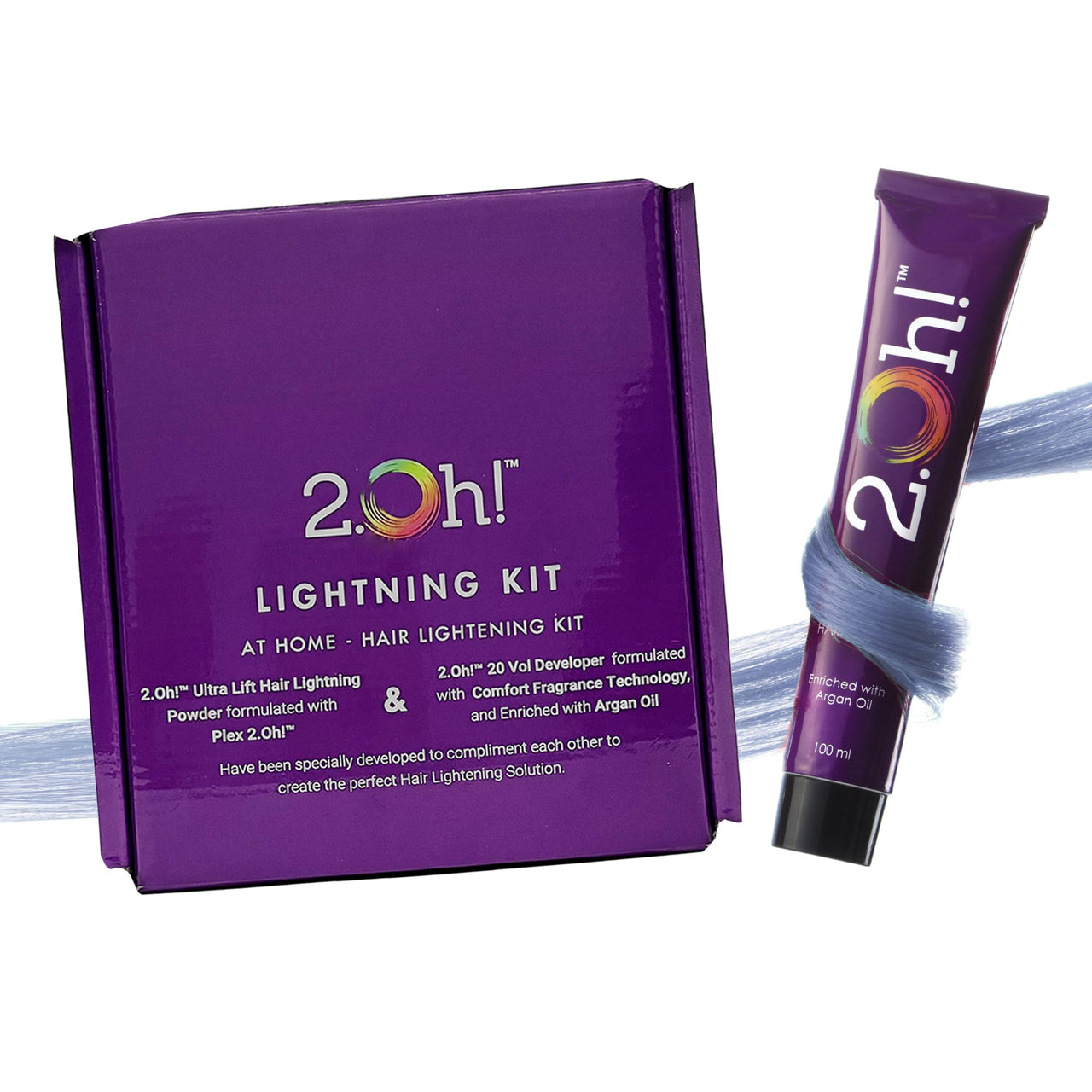 2.Oh! Italian- Cerulean Blue Hair Color DIY Kit | Semi Permanent Hair Color + Hair Bleach for Hair Color | Hair Highlights for Women & Men | Hair Bleach with Plex & Argan oil| Lightening Kit