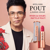 MyGlamm POUT by Karan Johar Intense Matte Plumping Lipstick - Controversial Pout (Fuschia Pink Shade) | Highly Pigmented, Long Lasting, Lightweight, Creamy Matte Lipstick For Lip Makeup (4g)