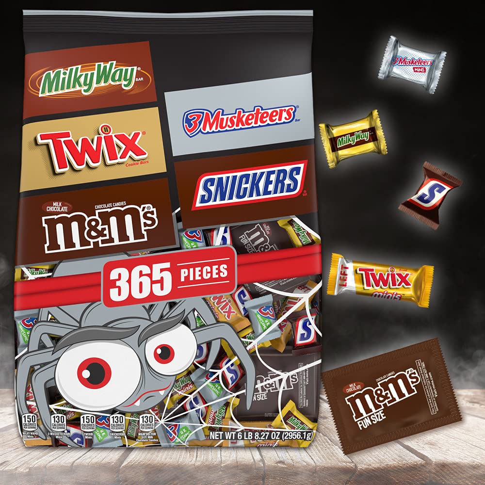 Mars Mixed M&M's & More Assorted Chocolate Bulk Halloween Candy Variety Pack - 104.27oz/365Ct