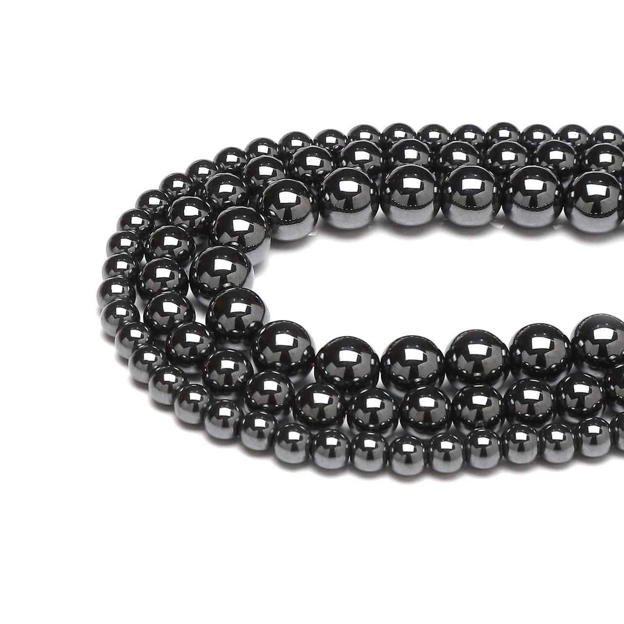 35pcs 10mm Natural Black Hematite Gemstone Beads Energy Healing Crystal Round Loose Stone Beads for Jewelry Making, DIY Bracelets Necklaces