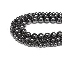 35pcs 10mm Natural Black Hematite Gemstone Beads Energy Healing Crystal Round Loose Stone Beads for Jewelry Making, DIY Bracelets Necklaces