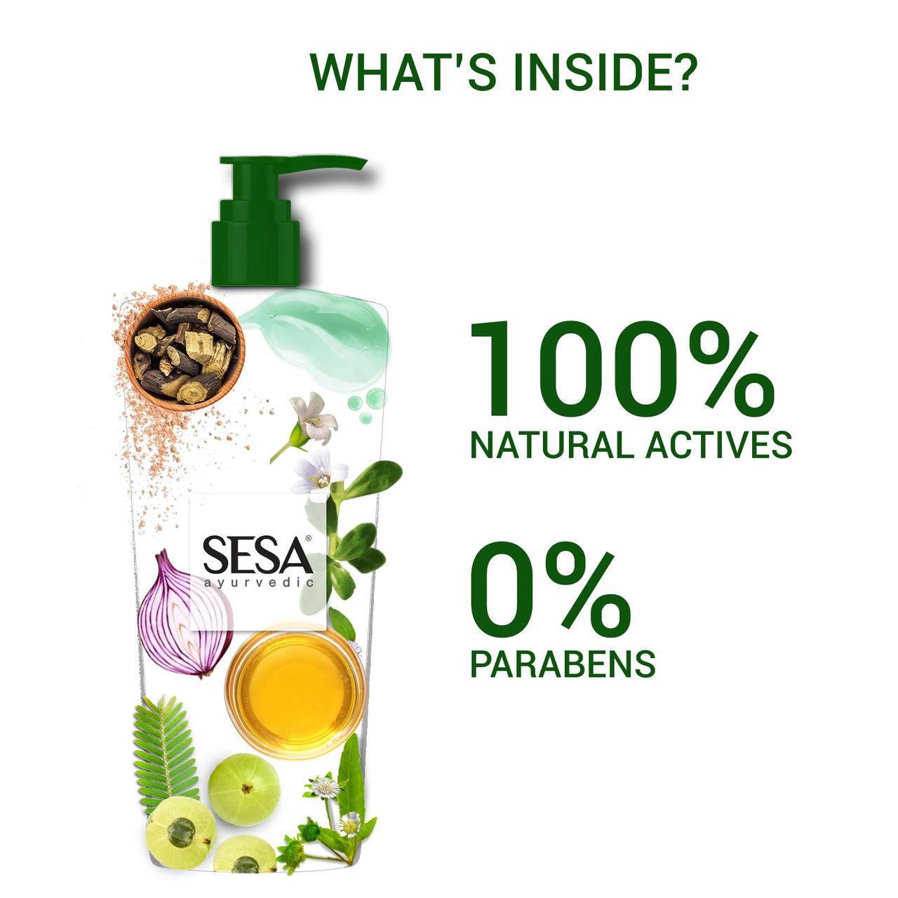 SESA Ayurvedic Anti Hairfall Shampoo For Dry And Frizzy Hair Reduces Hairfall Made With 6 Ayurvedic Herbs Paraben Free Shampoo - 500ml