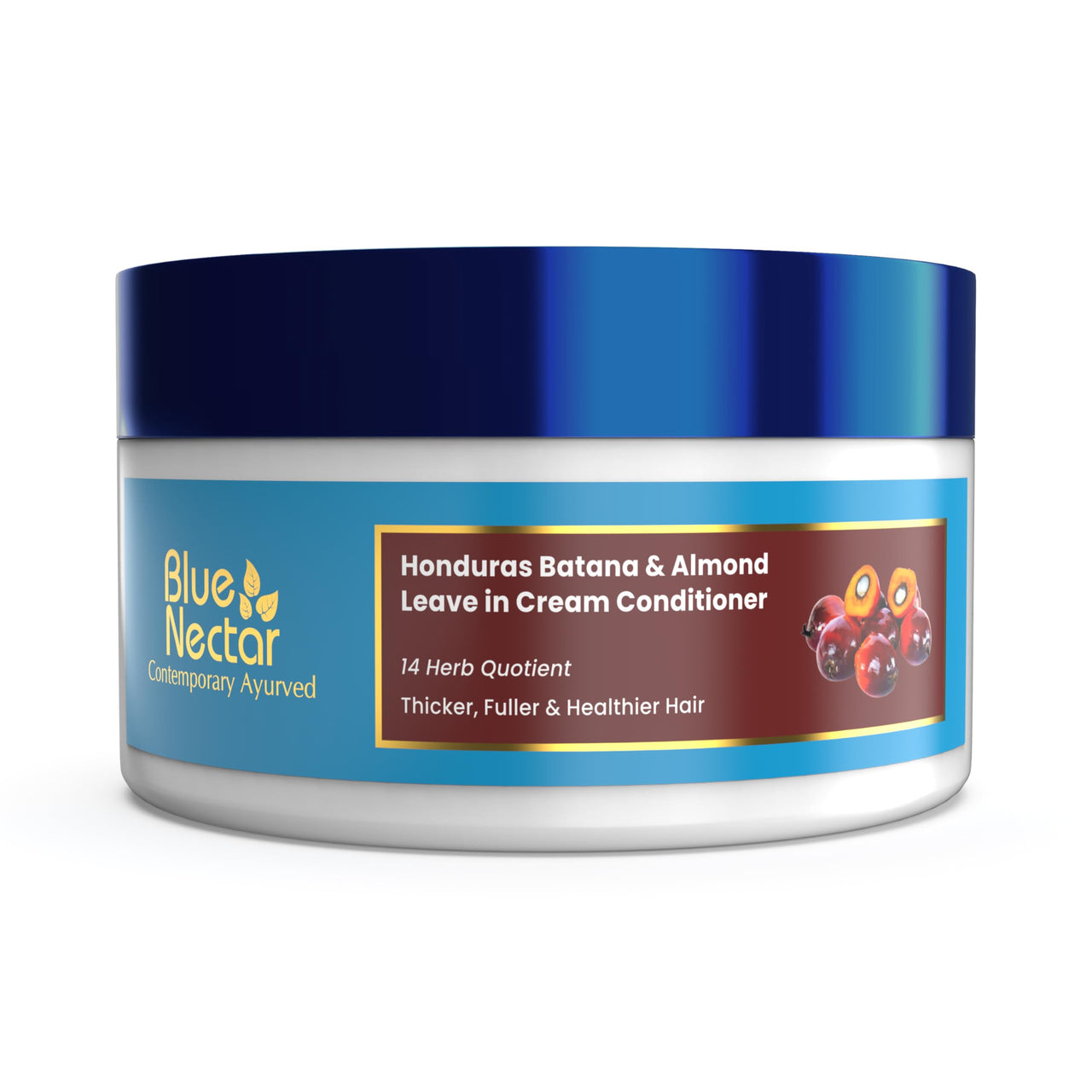 Blue Nectar Batana Leave-In Conditioner for Curly, Wavy, Dry & Frizzy Hair | Redensyl Alternate Hair Moisturizer for Men & Women | Detangle & Nourish Hair Cream for Thicker & Fuller Hair (14 Herbs, 200ml)