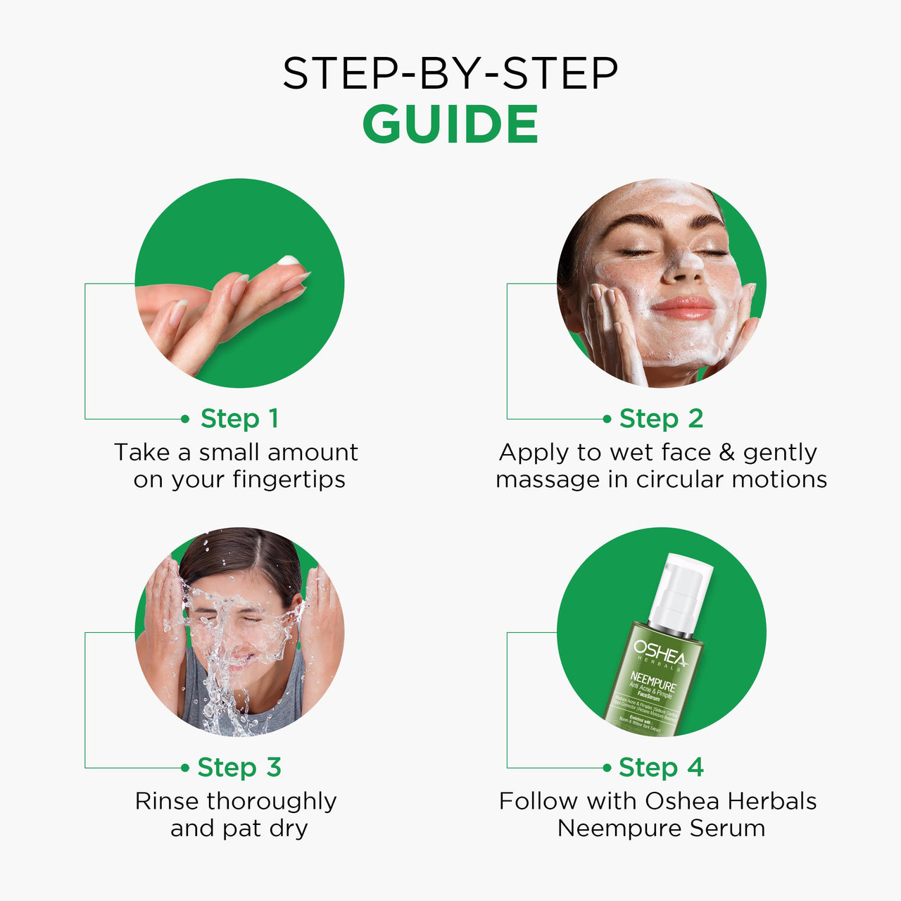 Oshea Herbals Neempure Anti Acne & Pimple Face Wash- Sebum Control | Deep Cleansing | Remove Pimples | Impurities | All Skin Types (Pack of 2)