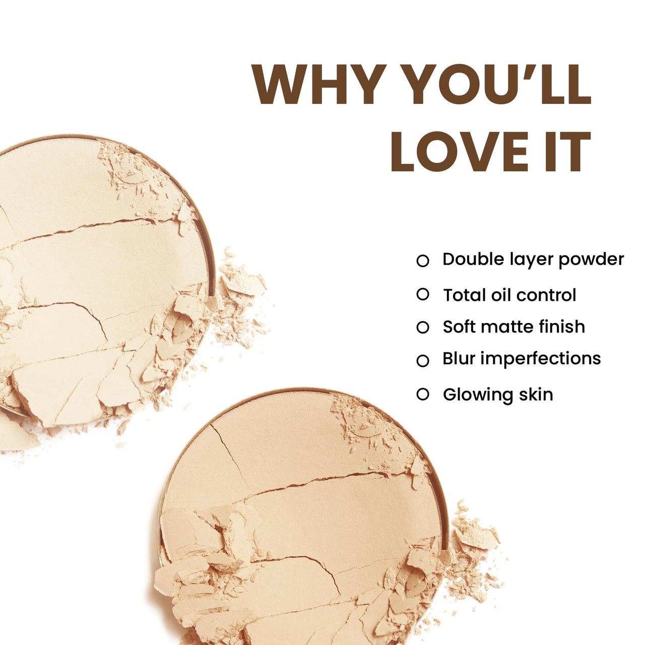 Seven Seas 2 In 1 HD Oil Control Matte Finish Pressed Compact Powder Total Oil Control | Non Oily Matte Look | Evens Out Complexion | Hides Imperfections | Blends Effortlessly (Nude)