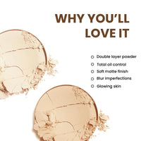 Seven Seas 2 In 1 HD Oil Control Matte Finish Pressed Compact Powder Total Oil Control | Non Oily Matte Look | Evens Out Complexion | Hides Imperfections | Blends Effortlessly (Nude)