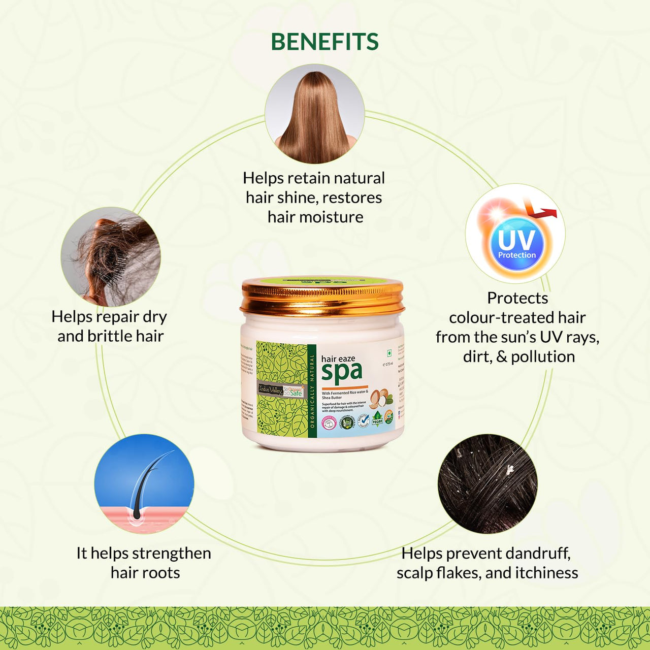 INDUS VALLEY Almond Deep Nourishing For Dry Hair (Eaze) Spa - (Set Of 2) (175Ml *2=350Ml), 2 Count
