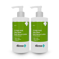 The Derma Co 1% Kojic Acid Daily Glow Body Serum Lotion | For Skin Radiance | Reduces Dark Spots, Pigmentation & Blemishes | 250 ml x 2