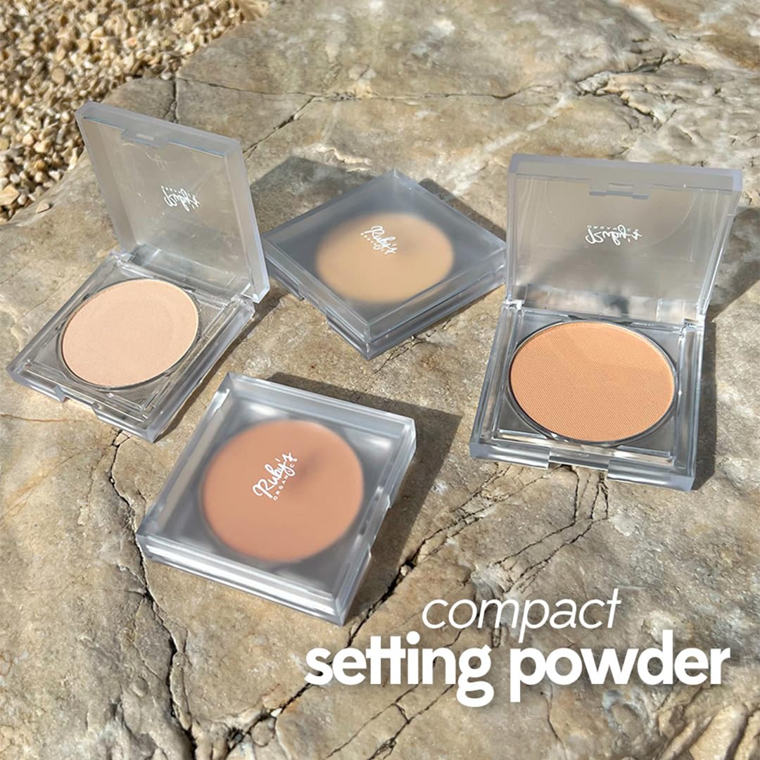 Ruby's Organics Compact Setting Powder- Matte Finish Poreless with SPF for Women All Skin Types, Face Makeup, Controls Oil, Conceals & Radiant Skin, Natural, Cruelty, Vegan & Paraben Free - Shade SP4, 9g