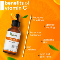 KAZIMA 10% Vitamin C Face Serum for Glowing Skin with 0.5% Ferulic Acid | Targets Dark Spot & Hyperpigmentation | For Dull Skin | Vitamin C Serum for Oily Skin | Suitable for Men & Women | 30 ml