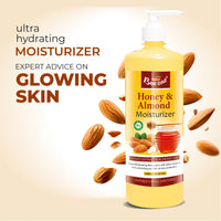 Beeone Honey Almond Moisturizer 1000ml – Deeply Nourishing Lotion for Soft, Smooth & Hydrated Skin | Rich in Honey & Almonds for All Skin Types